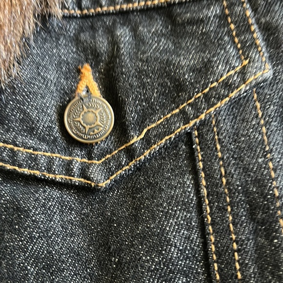 MARVIN RICHARDS Faux Fur Jean Jacket. Size M - Picture 4 of 6